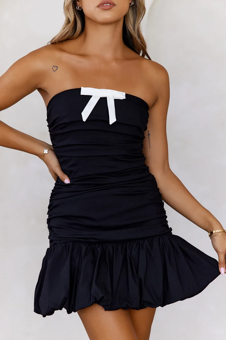 Fluttering Fancy Strapless Mini Dress Black sold by Hello Molly product image thumbnail 4