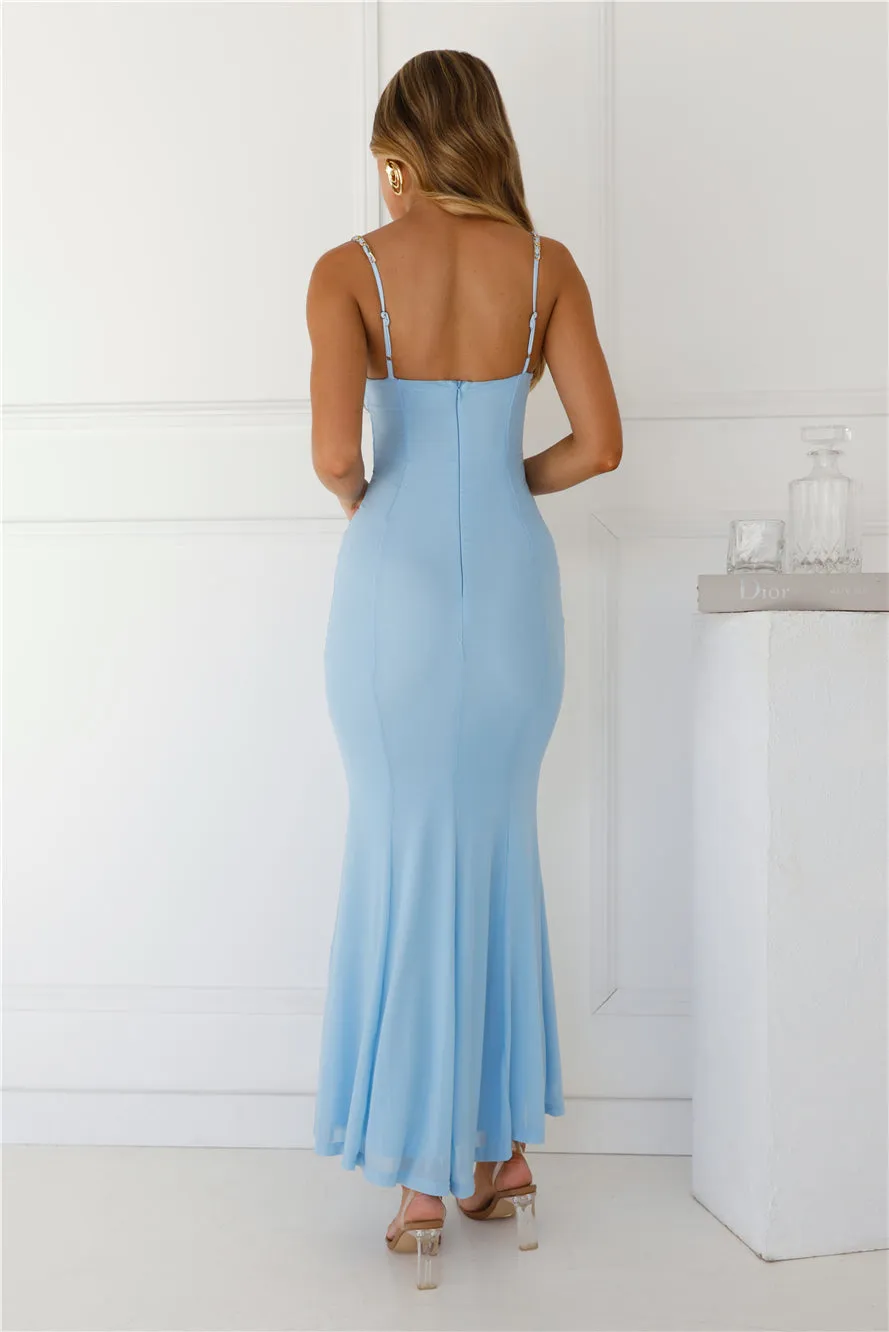 Luxury Lover Mesh Maxi Dress Blue sold by Hello Molly product image thumbnail 5