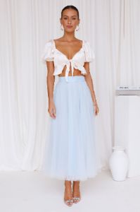 Keeping It Smart Midi Skirt Blue sold by Hello Molly