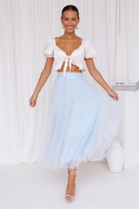 Keeping It Smart Midi Skirt Blue sold by Hello Molly