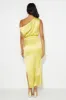 Elite Girl Off Shoulder Satin Maxi Dress Yellow sold by Hello Molly