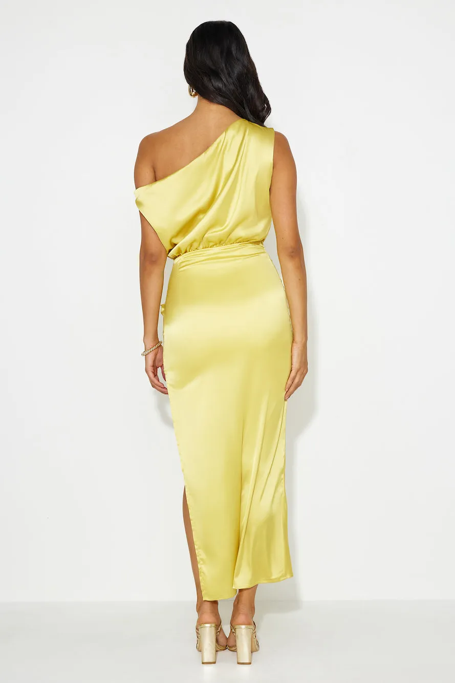 Elite Girl Off Shoulder Satin Maxi Dress Yellow sold by Hello Molly product image thumbnail 5