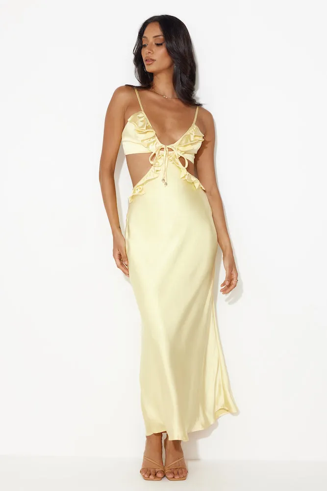 Impressed Satin Maxi Dress Yellow sold by Hello Molly product image thumbnail 5