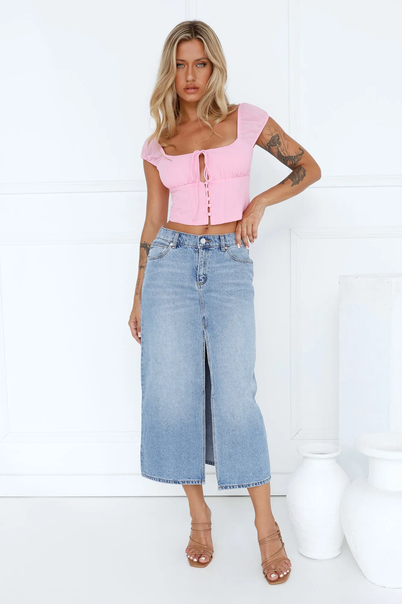 Sweetness Crop Top Pink sold by Hello Molly product image thumbnail 2