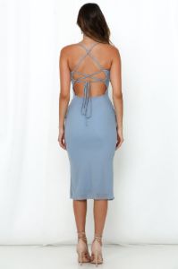 Inhaling Confidence Midi Dress Blue sold by Hello Molly