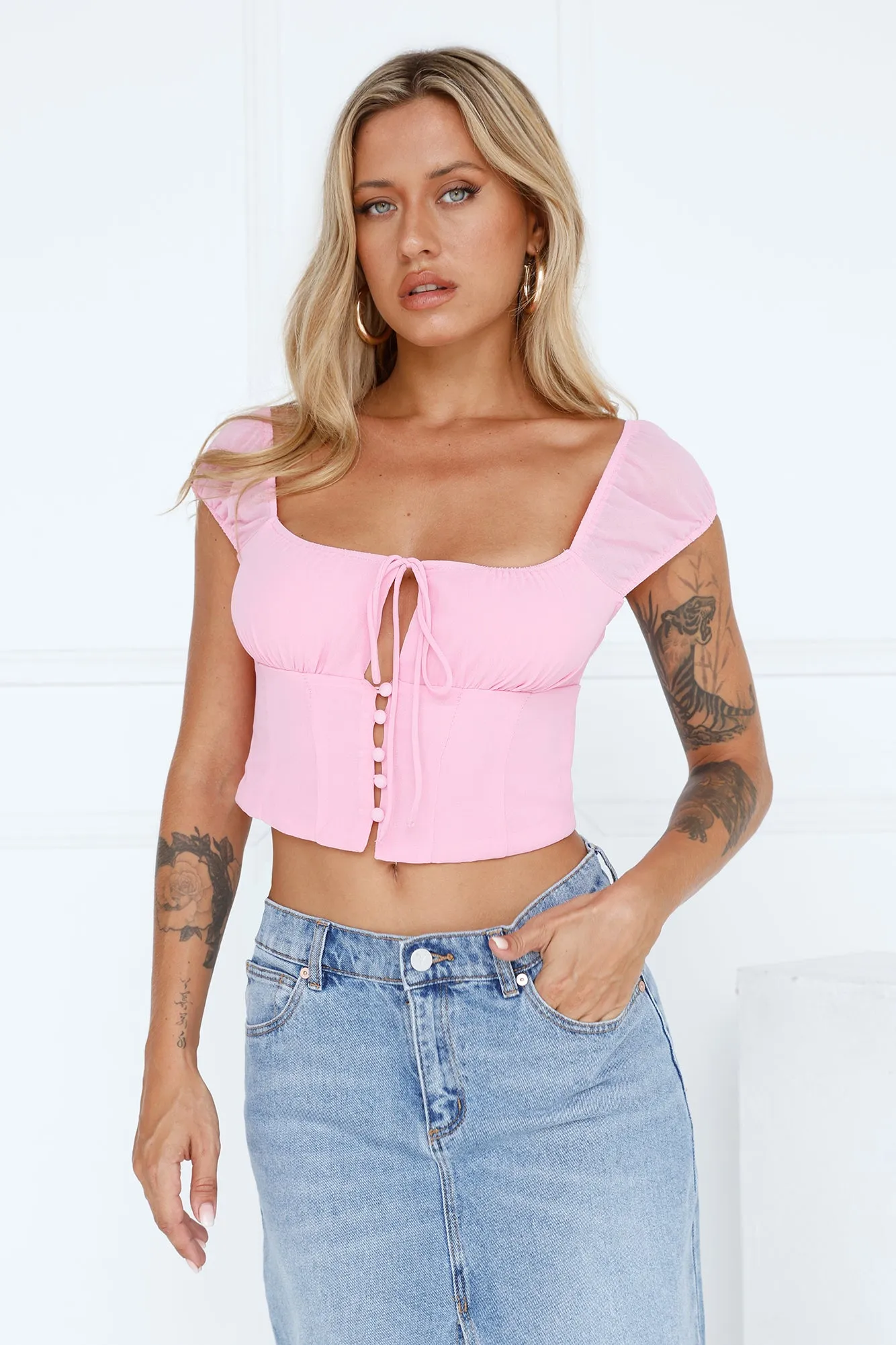 Sweetness Crop Top Pink sold by Hello Molly product image thumbnail 3