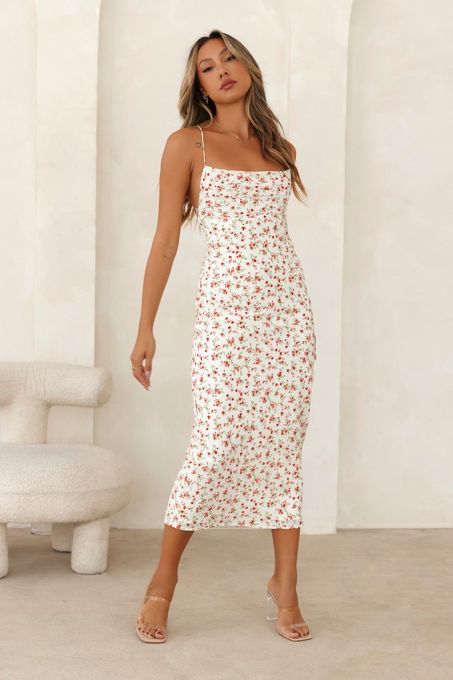 HELLO MOLLY Dreamy Eiffel Tower Date Midi Dress White sold by Hello Molly