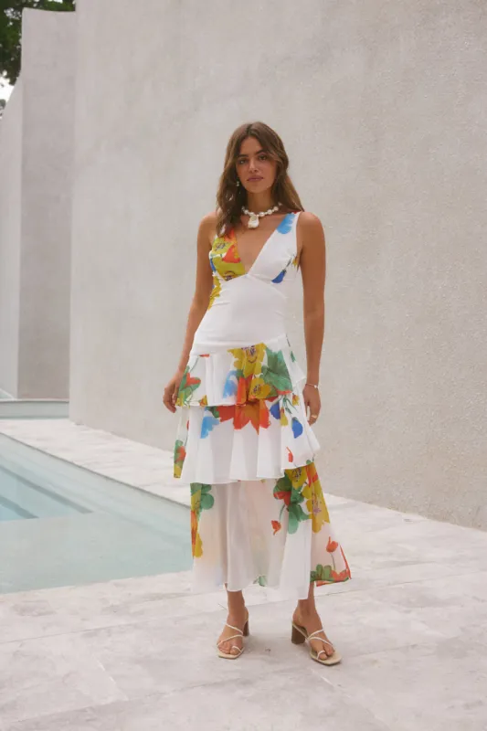 Rosewater Reverie Maxi Dress White sold by Hello Molly