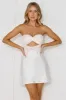 Vintage Romance Strapless Satin Mini Dress White sold by Hello Molly