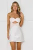 Vintage Romance Strapless Satin Mini Dress White sold by Hello Molly