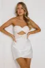 Vintage Romance Strapless Satin Mini Dress White sold by Hello Molly