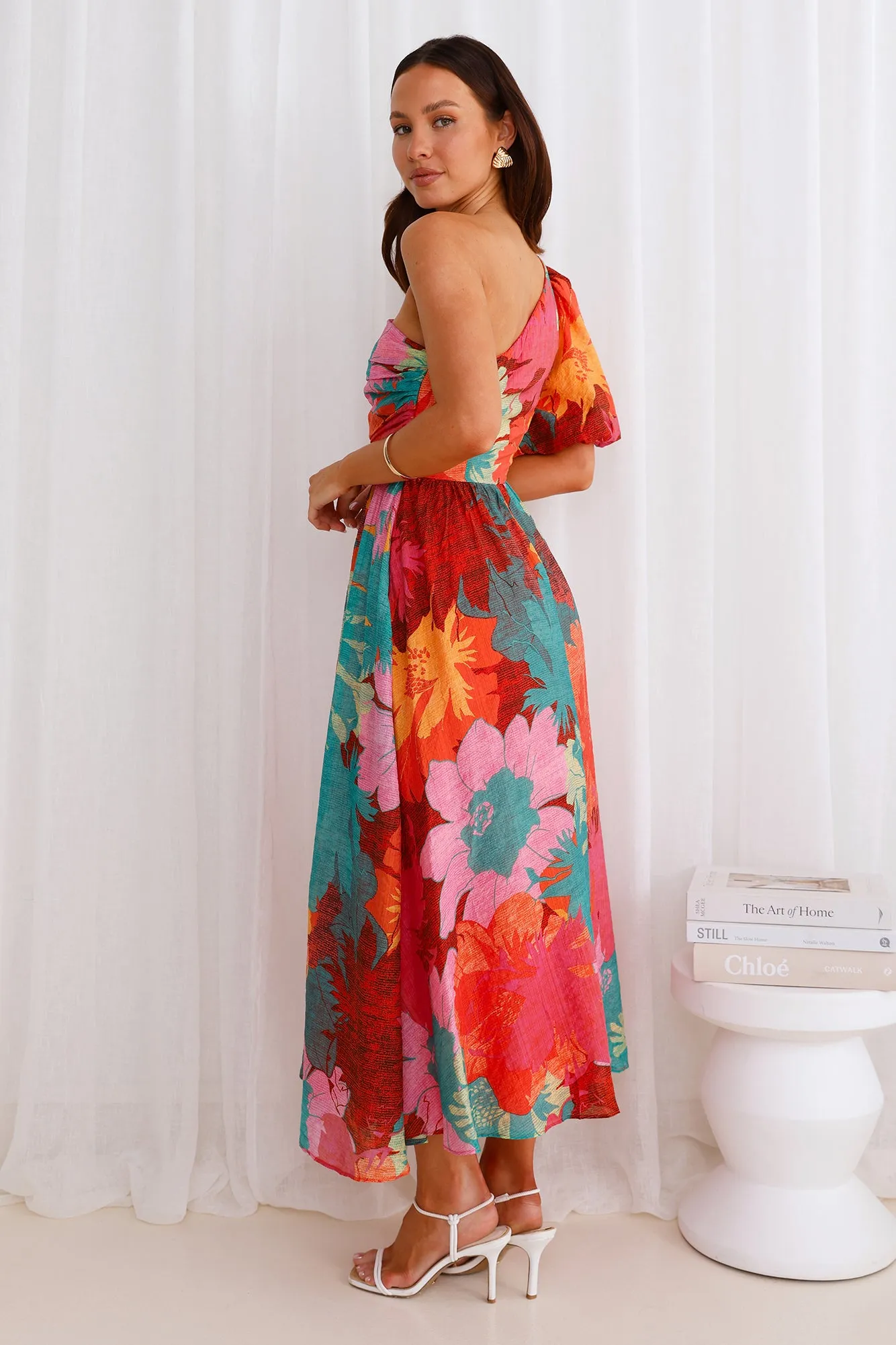 Palette Of Color One Shoulder Midi Dress Print sold by Hello Molly product image thumbnail 4