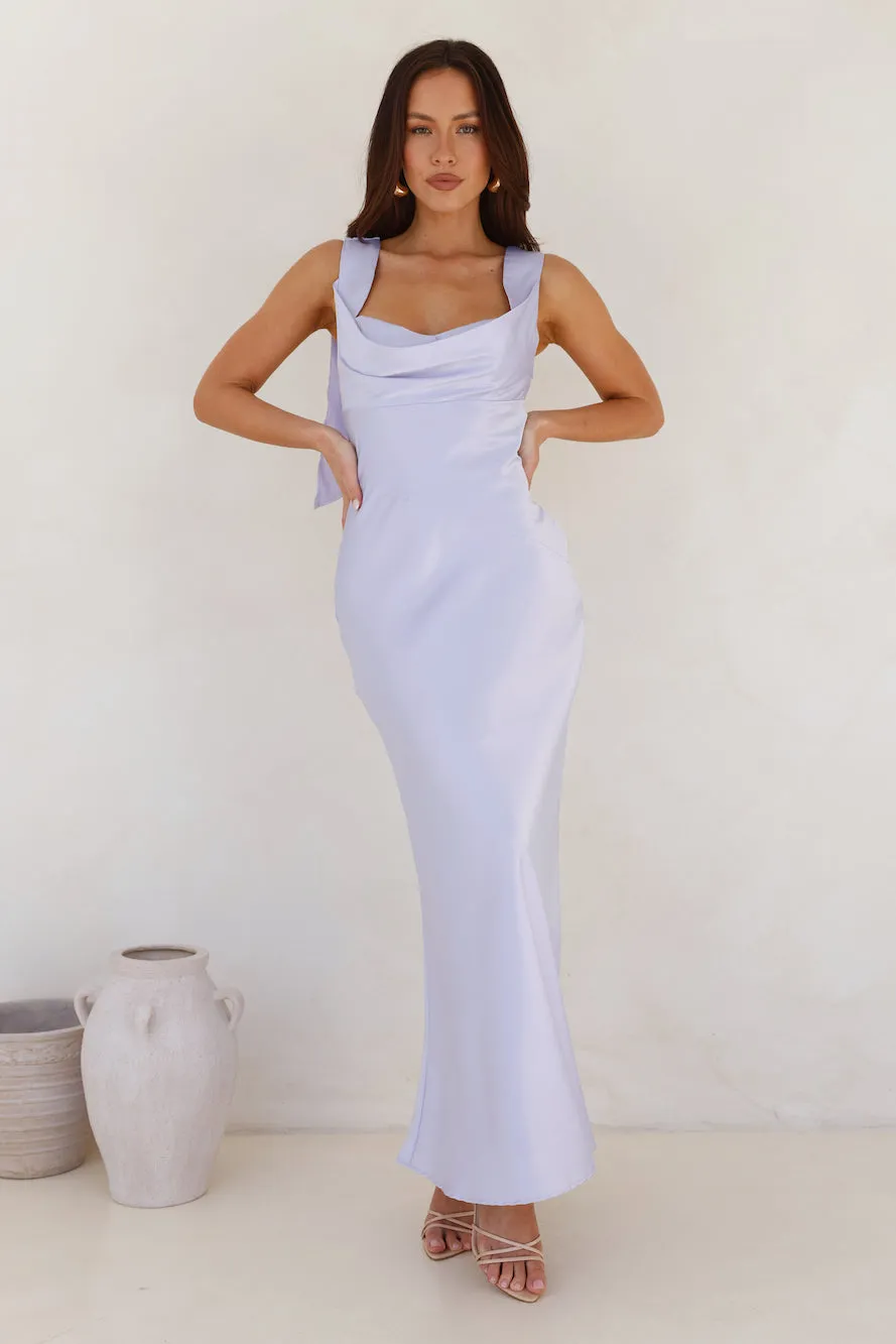 Anastasia Satin Maxi Dress Lilac sold by Hello Molly product image thumbnail 4