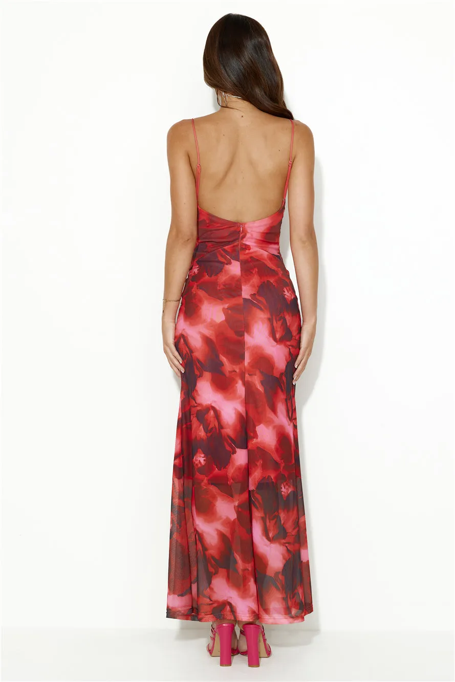 Design Worthy Mesh Maxi Dress Red sold by Hello Molly product image thumbnail 5