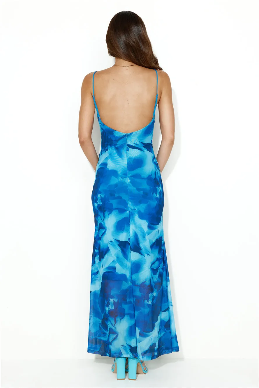 Design Worthy Mesh Maxi Dress Blue sold by Hello Molly product image thumbnail 5