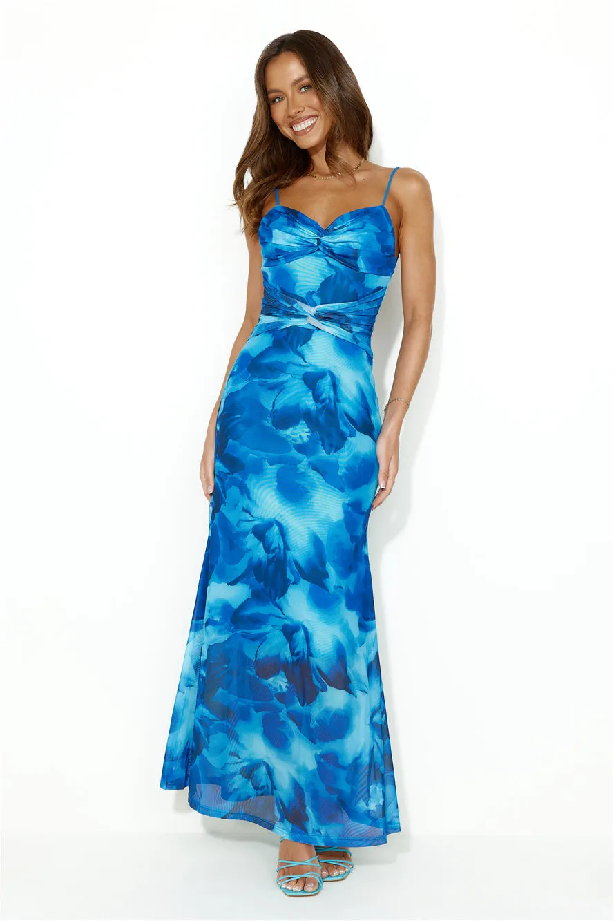 Design Worthy Mesh Maxi Dress Blue sold by Hello Molly product image thumbnail 2