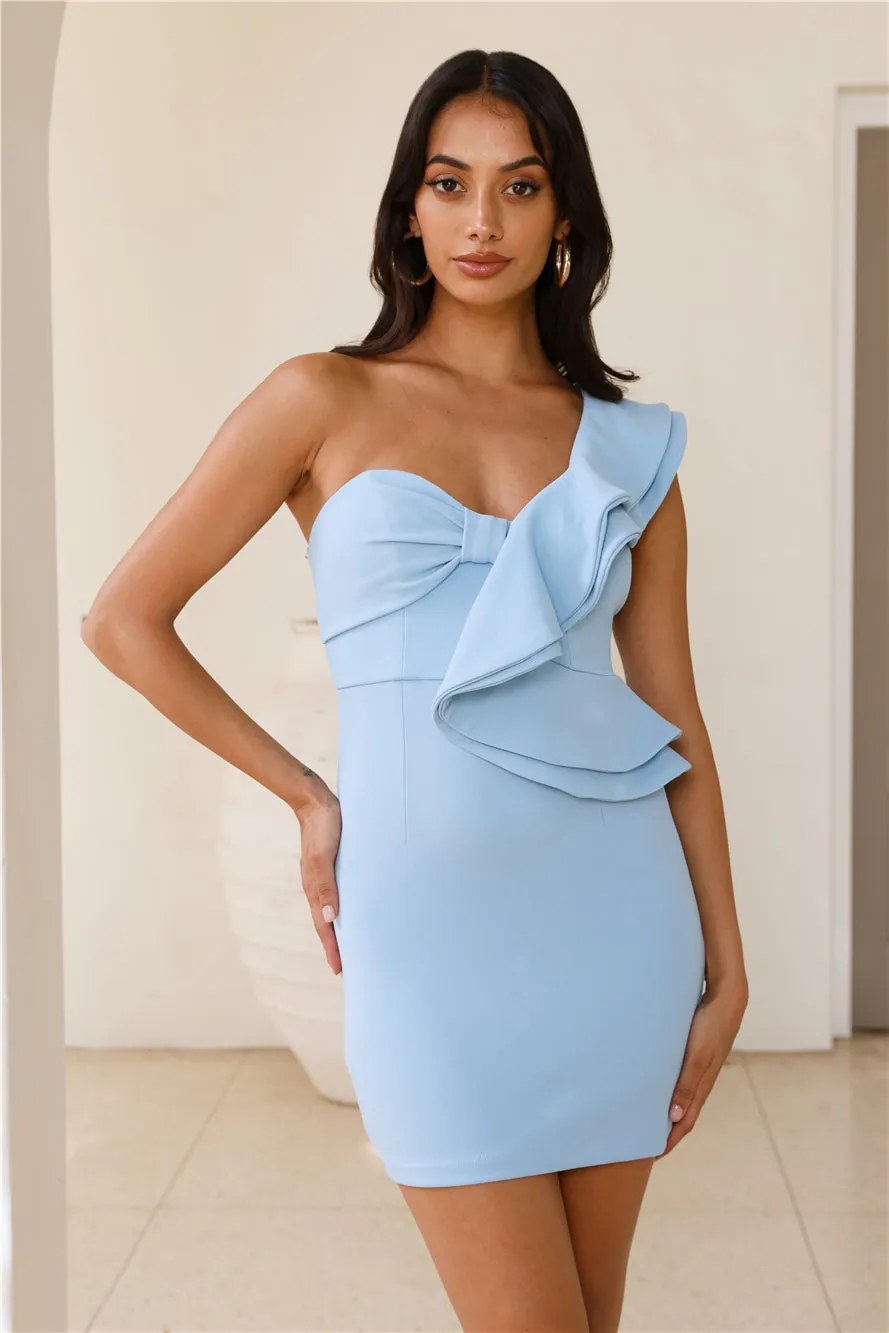 Newness Calling One Shoulder Mini Dress Blue sold by Hello Molly product image thumbnail 3