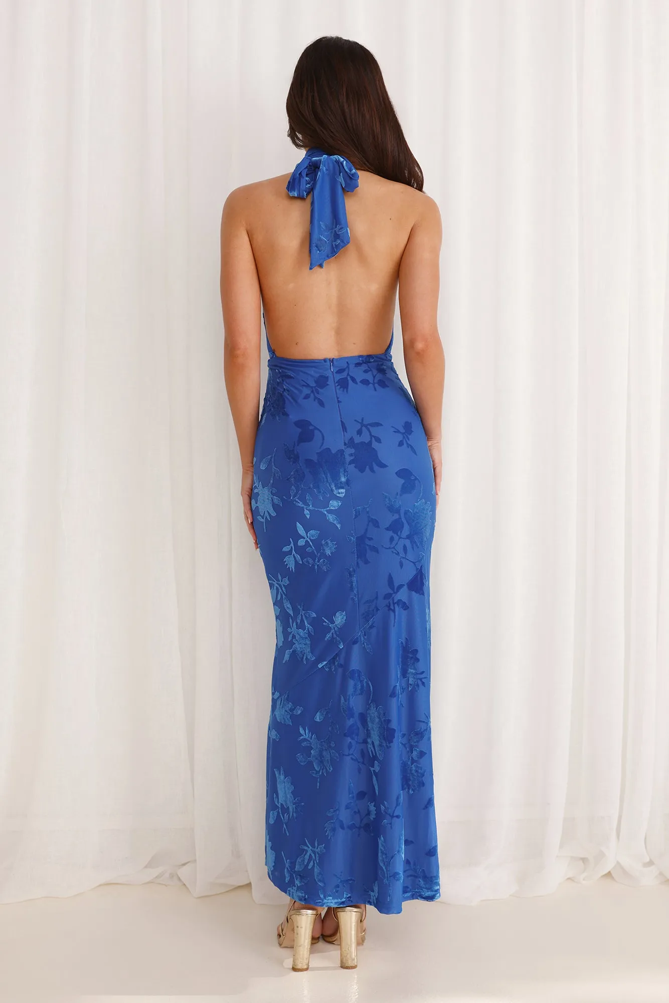 Shallow Love Halter Maxi Dress Blue sold by Hello Molly product image thumbnail 5