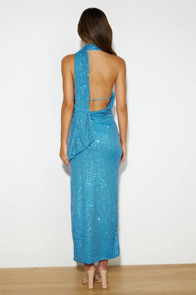 All Eyes On Her Sequin Midi Dress Blue sold by Hello Molly product image thumbnail 5