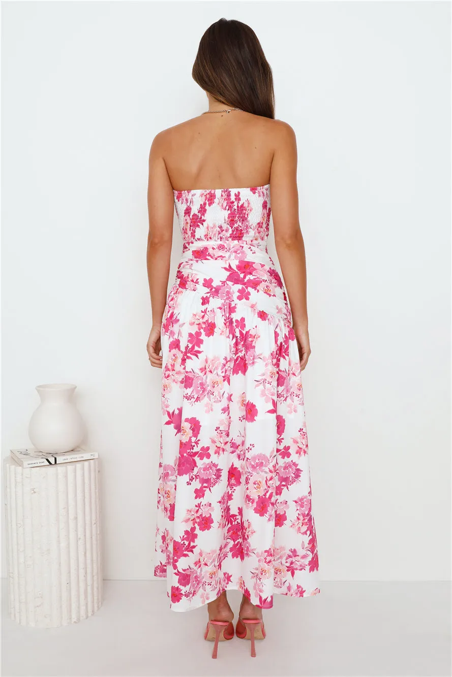 Wild Blooms Strapless Maxi Dress Pink sold by Hello Molly product image thumbnail 4