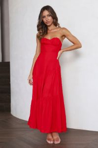 Daydream Look Maxi Dress Red sold by Hello Molly
