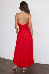 Daydream Look Maxi Dress Red sold by Hello Molly