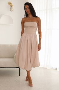 Wine Tasting Midi Dress Oat sold by Hello Molly