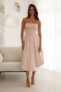 Wine Tasting Midi Dress Oat sold by Hello Molly
