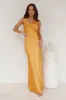 Seen For You Cowl Neck Satin Maxi Dress Orange sold by Hello Molly