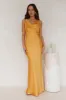 Seen For You Cowl Neck Satin Maxi Dress Orange sold by Hello Molly
