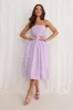 Stella Strapless Bubble Midi Dress Lilac sold by Hello Molly