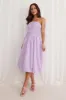 Stella Strapless Bubble Midi Dress Lilac sold by Hello Molly