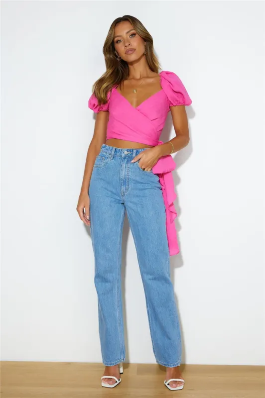Puff Puff Crop Top Pink sold by Hello Molly