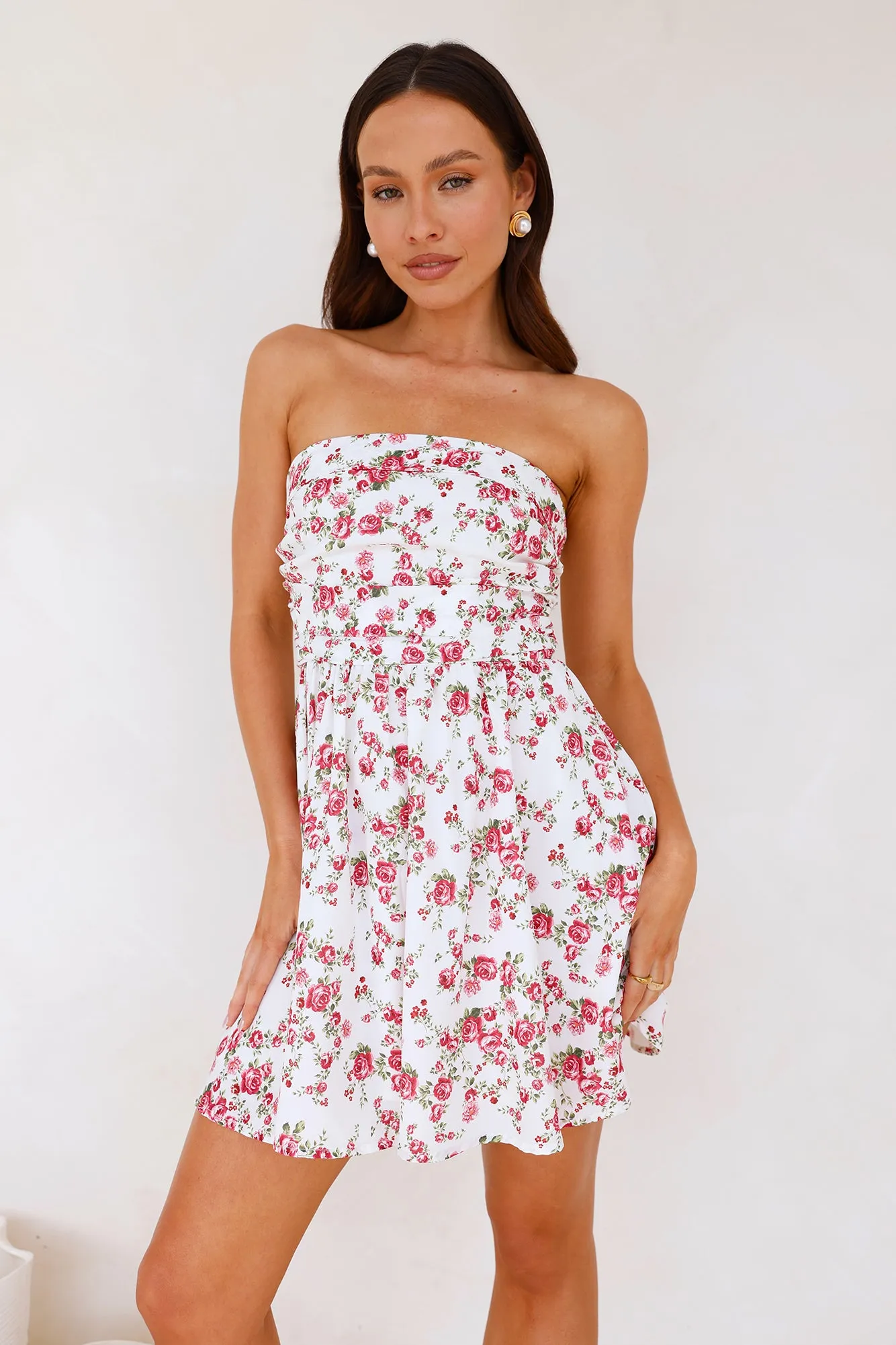 Garden Of Dreams Strapless Mini Dress White sold by Hello Molly