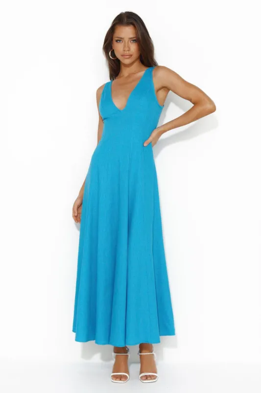 Dusk Soiree Midi Dress Blue sold by Hello Molly