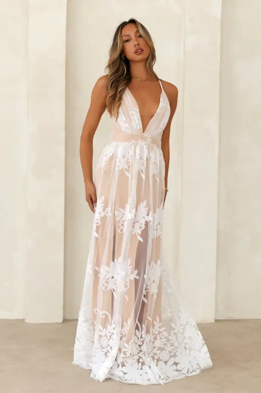 Love Cloud Tulle Maxi Dress White sold by Hello Molly
