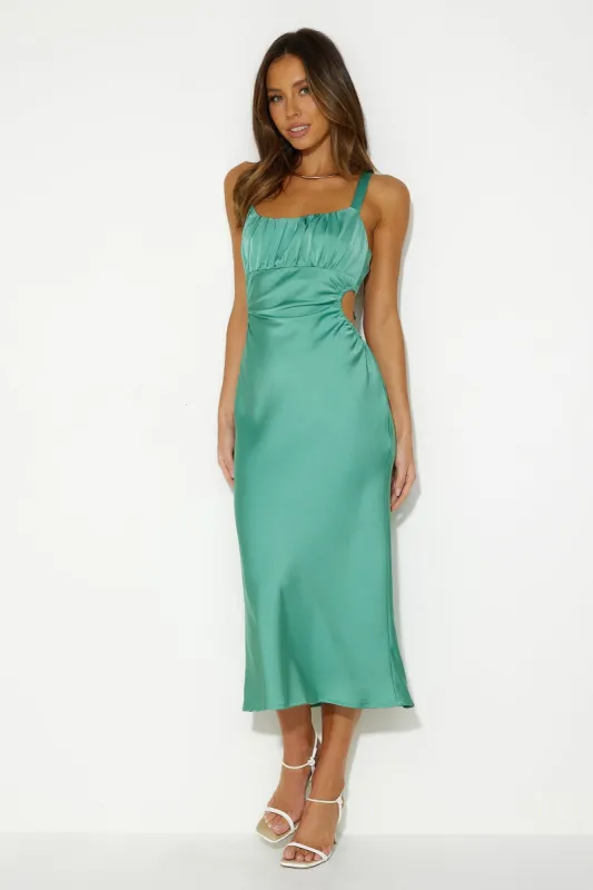 Joyful Discovery Midi Dress Green sold by Hello Molly