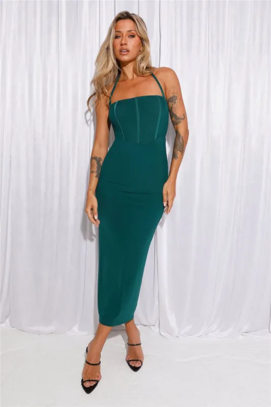 Her Dream Fit Mesh Maxi Dress Teal sold by Hello Molly