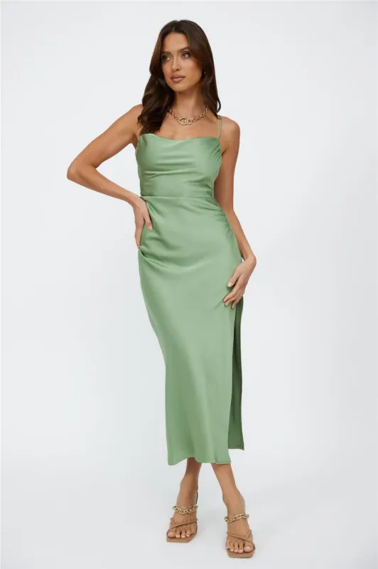 Streets of Paris Maxi Dress Green sold by Hello Molly