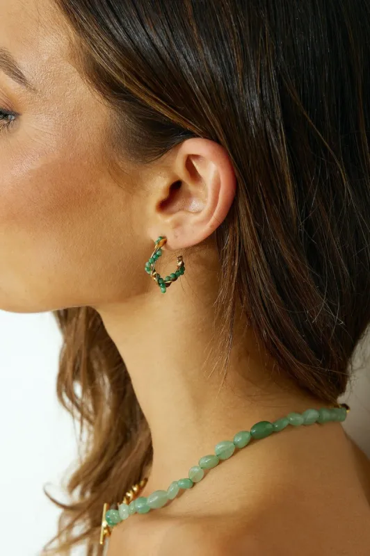 18k Gold Plated Exotic Gem Earrings Gold sold by Hello Molly