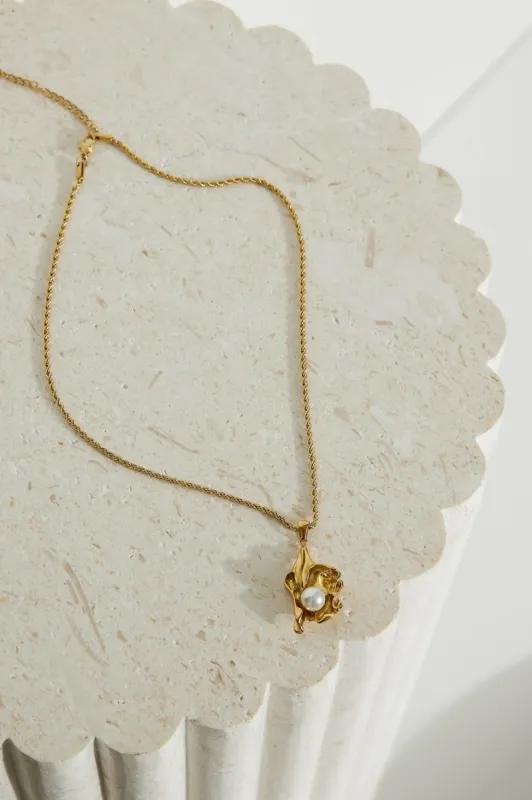18k Plated Gold Oyster Necklace Gold sold by Hello Molly