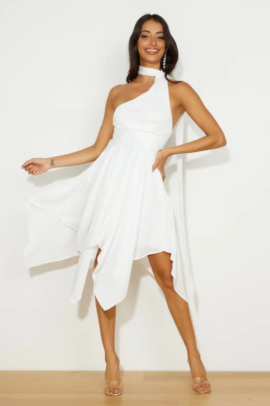 Festive Feeling Midi Dress White sold by Hello Molly