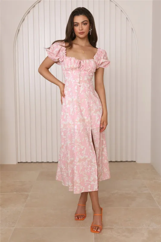 Midnight Dancing Midi Dress Pink sold by Hello Molly