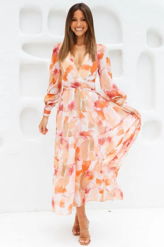 Gotta Thrive Maxi Dress Orange sold by Hello Molly