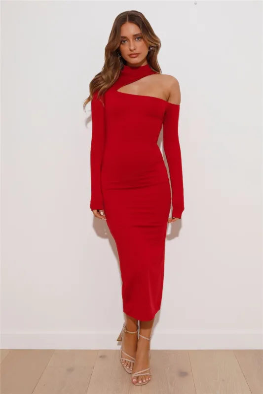 Late But Fashionable Midi Dress Wine sold by Hello Molly