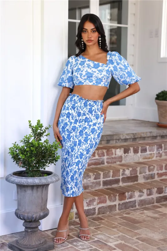 HELLO MOLLY Bellflower Bouquet Crop Top Blue sold by Hello Molly