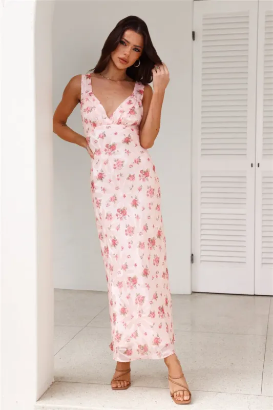 Sweet Dream Of You Midi Dress Pink sold by Hello Molly