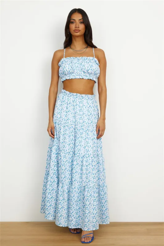 Pretty Dance Maxi Skirt Blue sold by Hello Molly