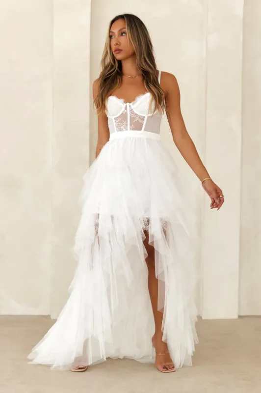 Elegantly Dressed Tulle Maxi Dress White sold by Hello Molly