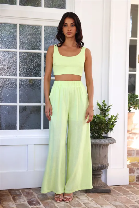 From The Sea Linen Crop Top Yellow sold by Hello Molly